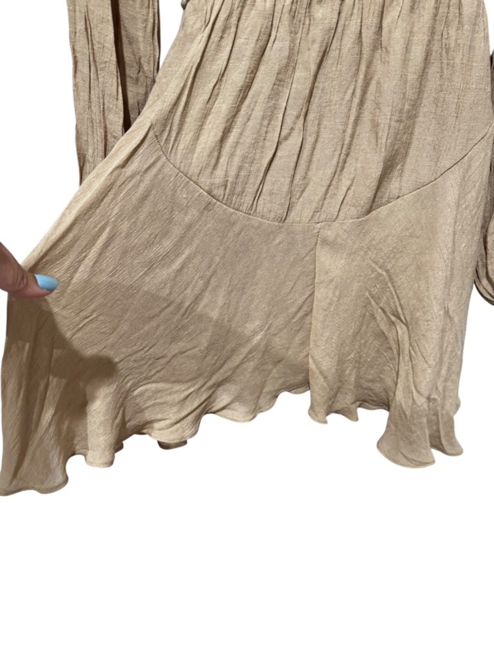 Blu Pepper Tan Long Sleeve Mini  Dress Free Culture Clothing - Picture 7 of 13